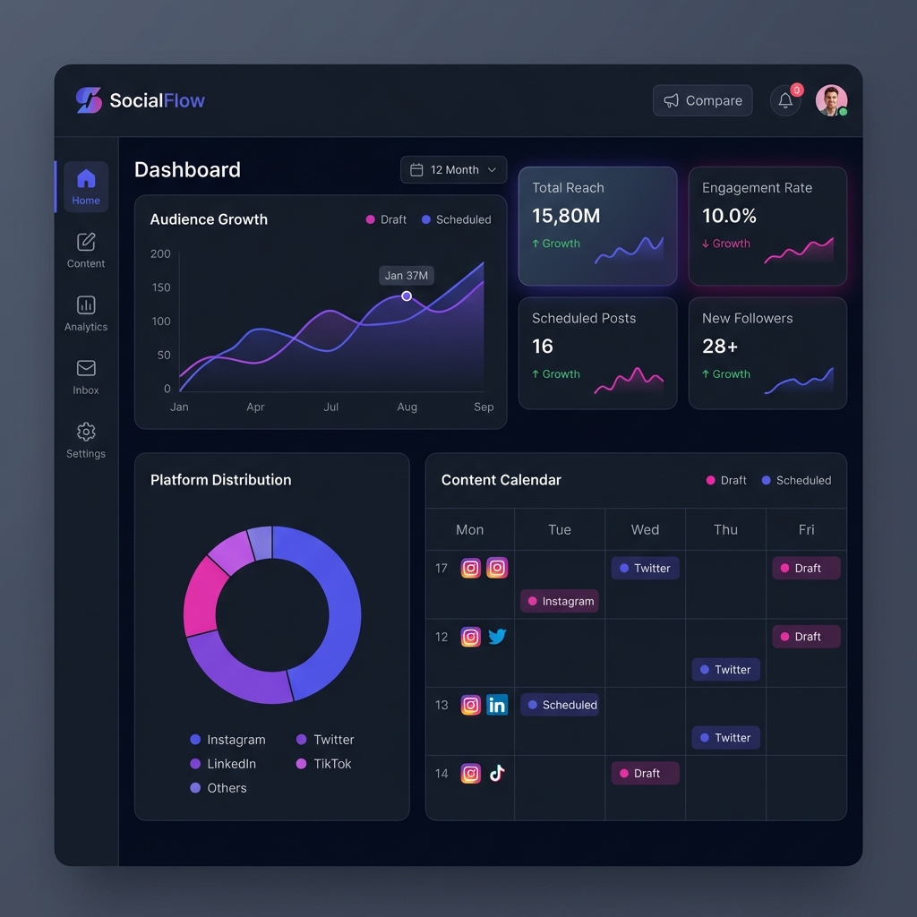 Social Media Dashboard Interface