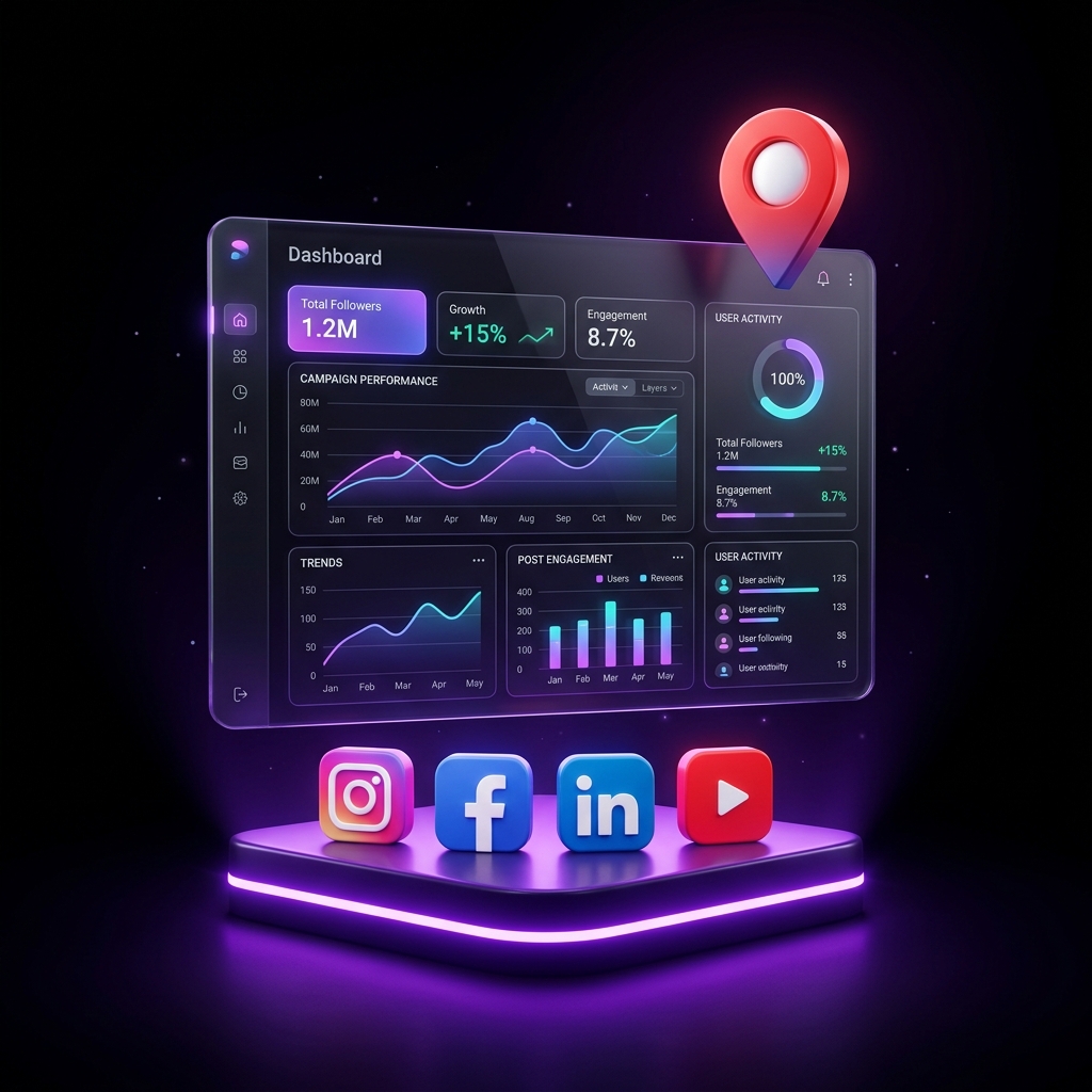 3D Dashboard Illustration